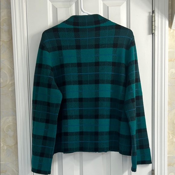Ann Taylor Mock-neck Green Plaid Ease Sweater with Long Sleeves. EUC - Picture 3 of 6